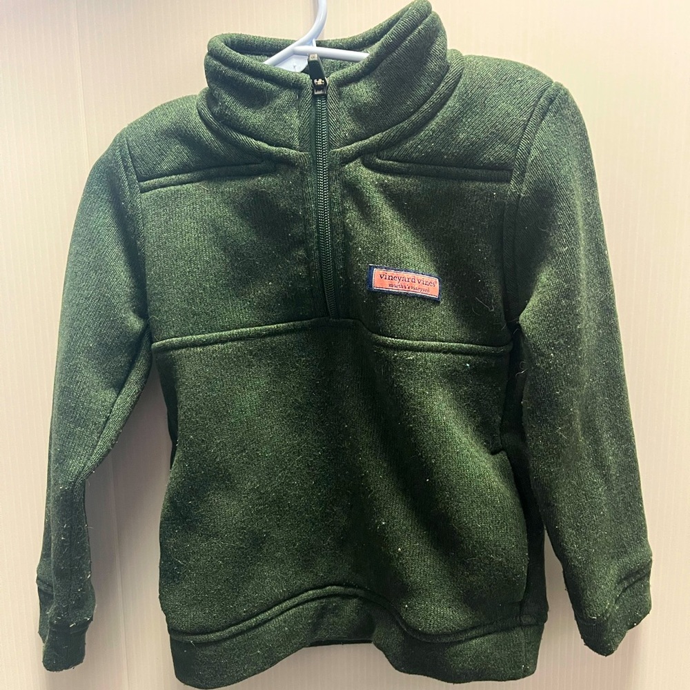 4T boys Vineyard Vines green pullover